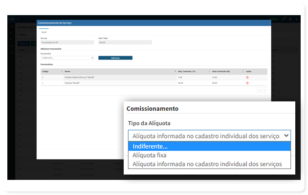 Controle de Comissões de Serviços | Sistema de Gestão Online | N2G ERP
