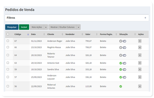 Pedidos de Venda | Sistema de Gestão Online | N2G ERP