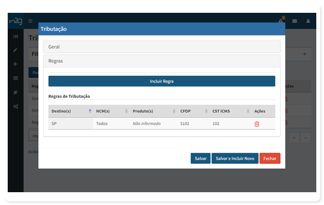 Regras Fiscais | Sistema de Gestão Online | N2G ERP